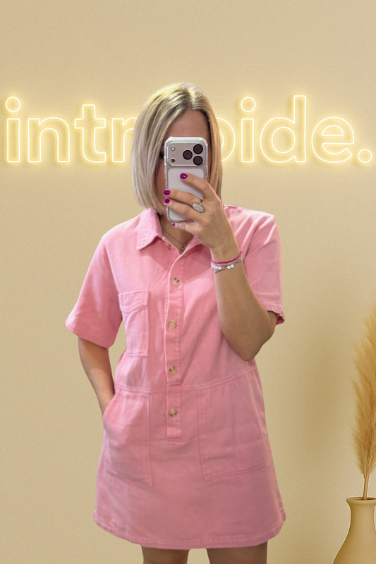 💗Robe en denim rose