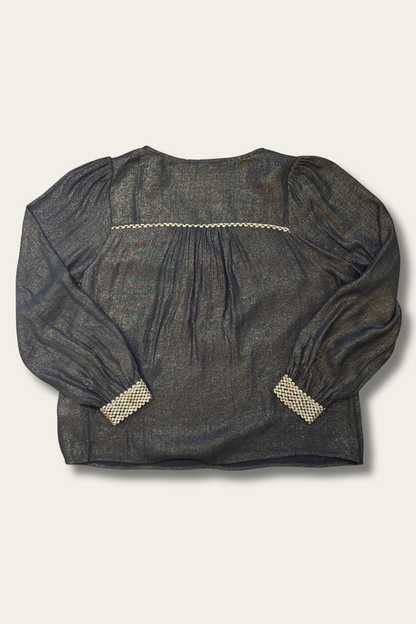 Chemisier noir moiré – 100% viscose 🖤✨