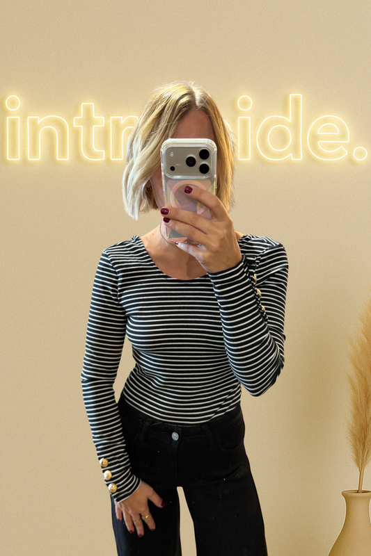 Le body Marinière Dos Nu - noir et blanc 🖤🤍