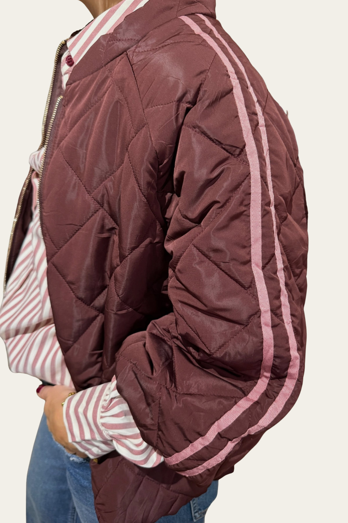 La veste matelassée Line - bordeaux 🍇🩷