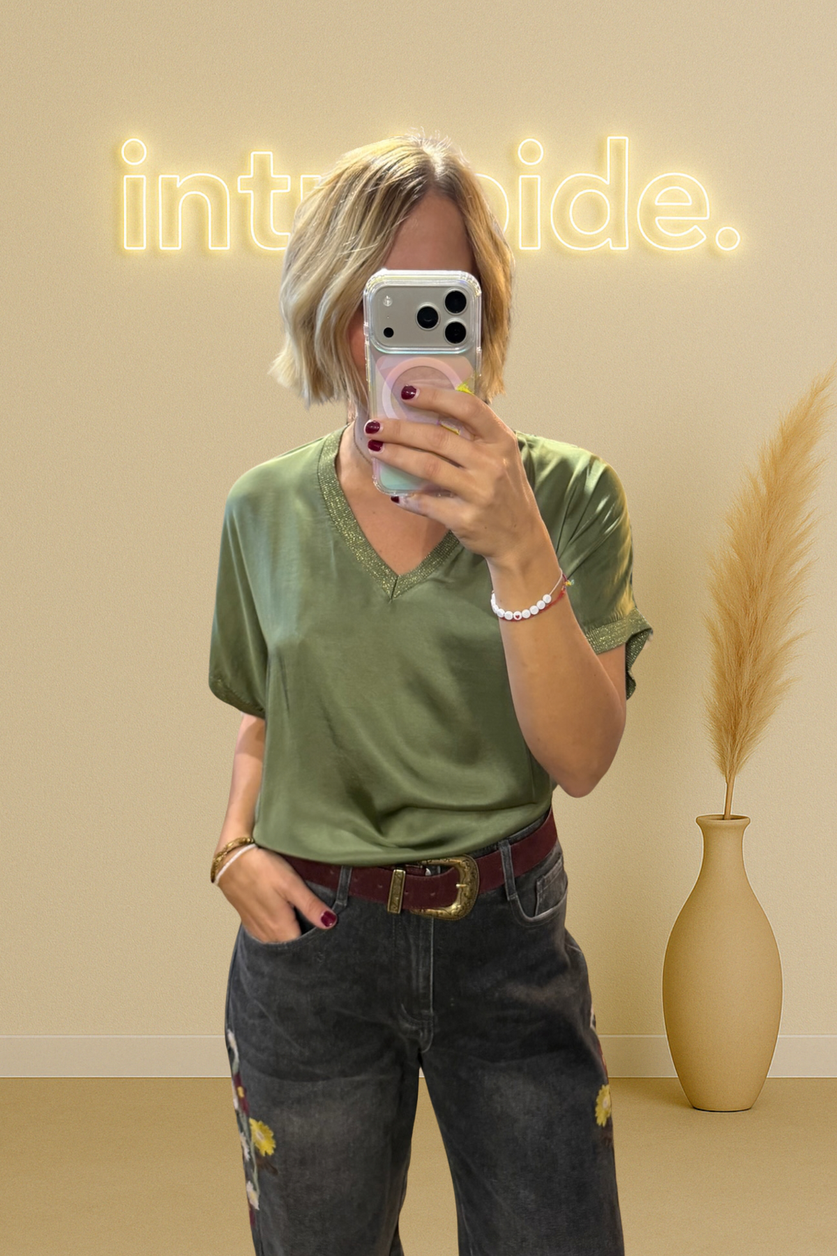 Le top Soie – kaki 🫒✨