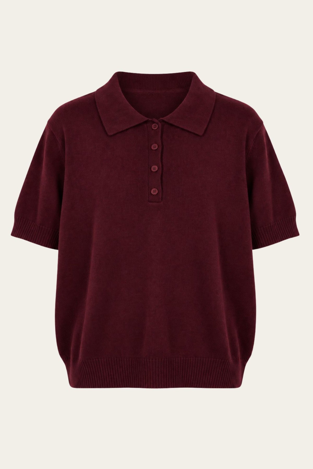 Le polo en maille 3 % cachemire - burgundy 🍇