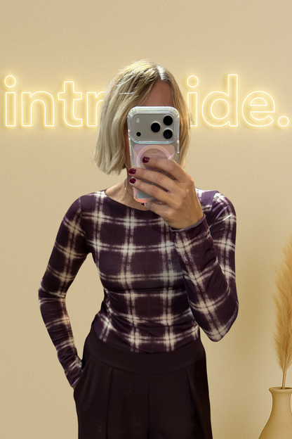 Le sous-pull tartan Cachemire - prune 🍇