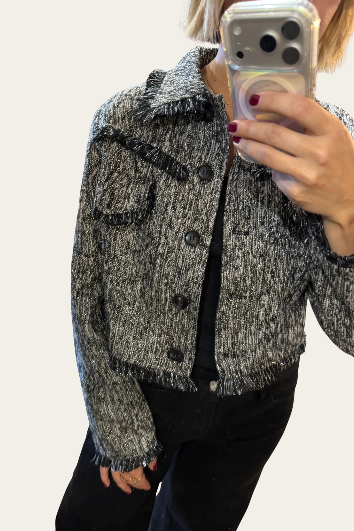 La veste tweed - silver ✨