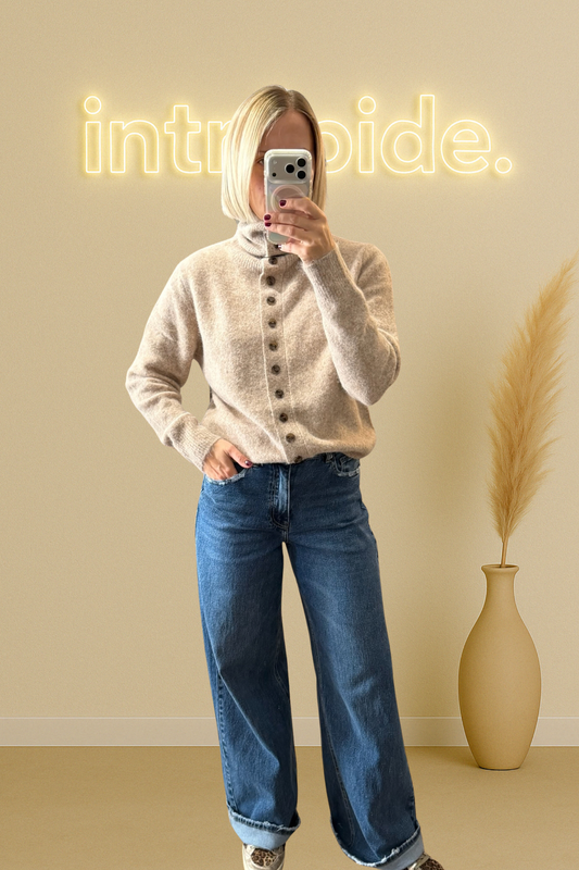 Le pull boutonné - Beige 🤎