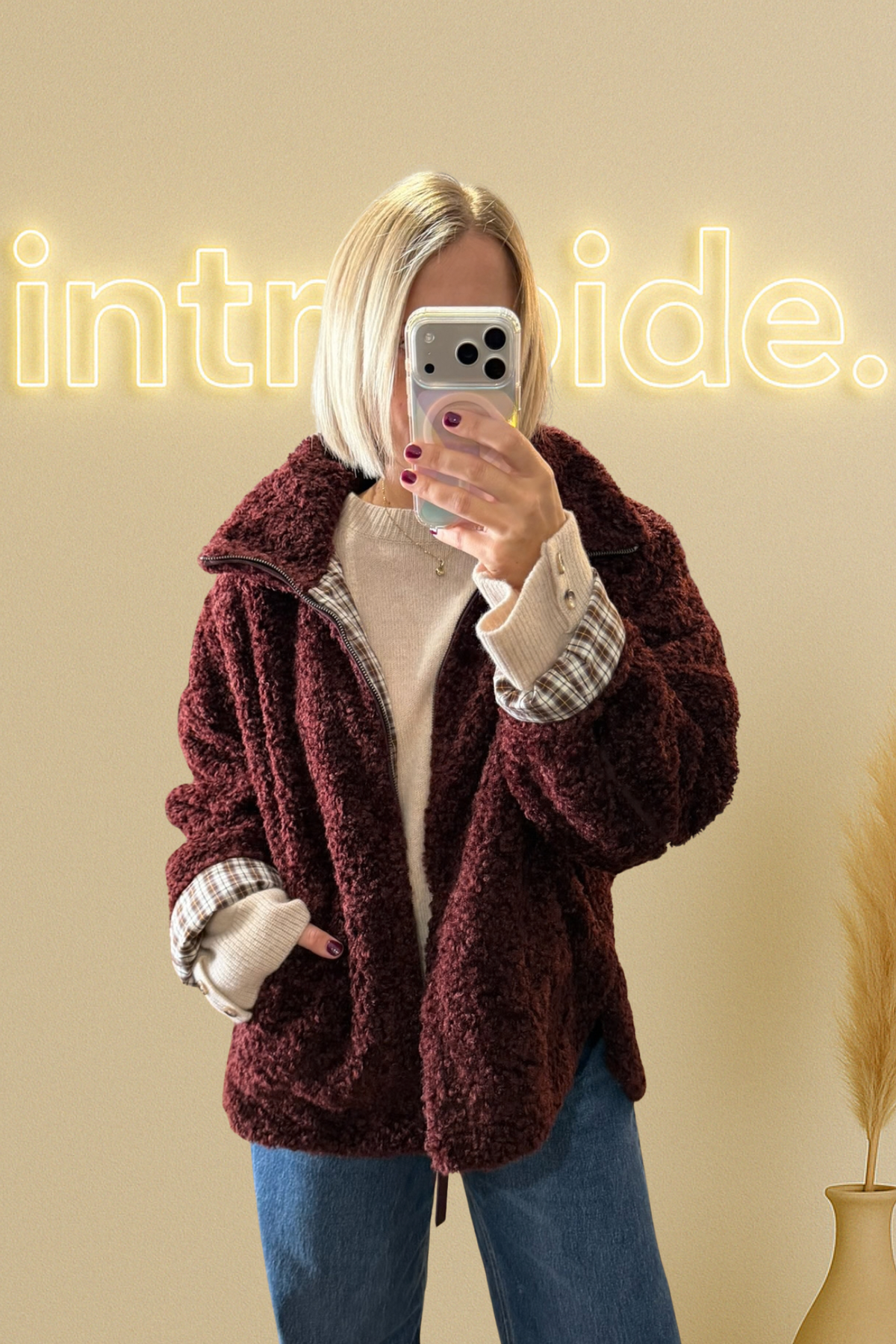 La veste teddy Maddie - Bordeaux 🍇