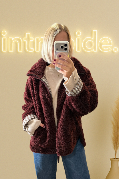 La veste teddy Maddie - Bordeaux 🍇
