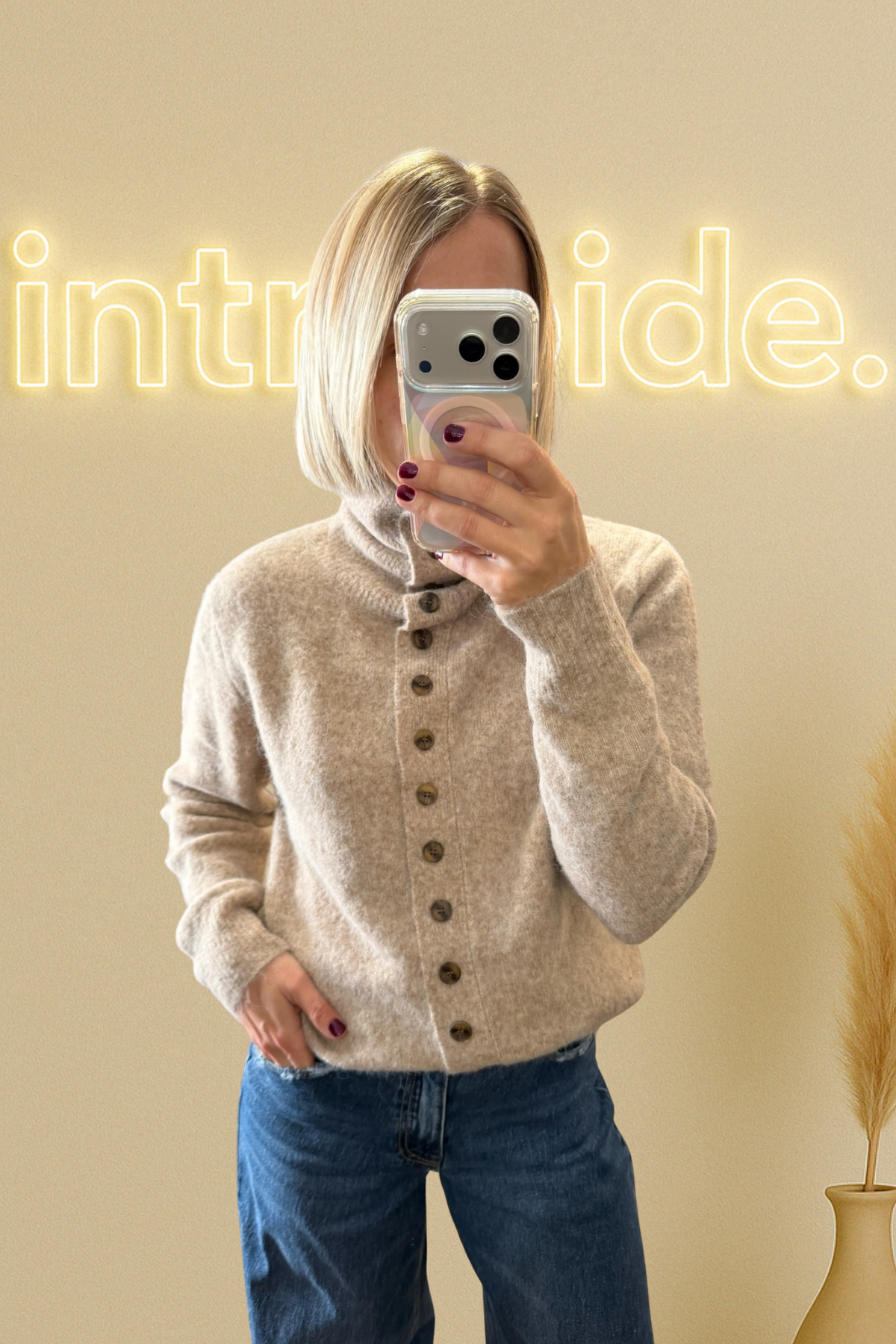 Le pull boutonné - Beige 🤎