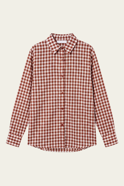 Chemise Vichy dos ouvert - bordeau ♥️