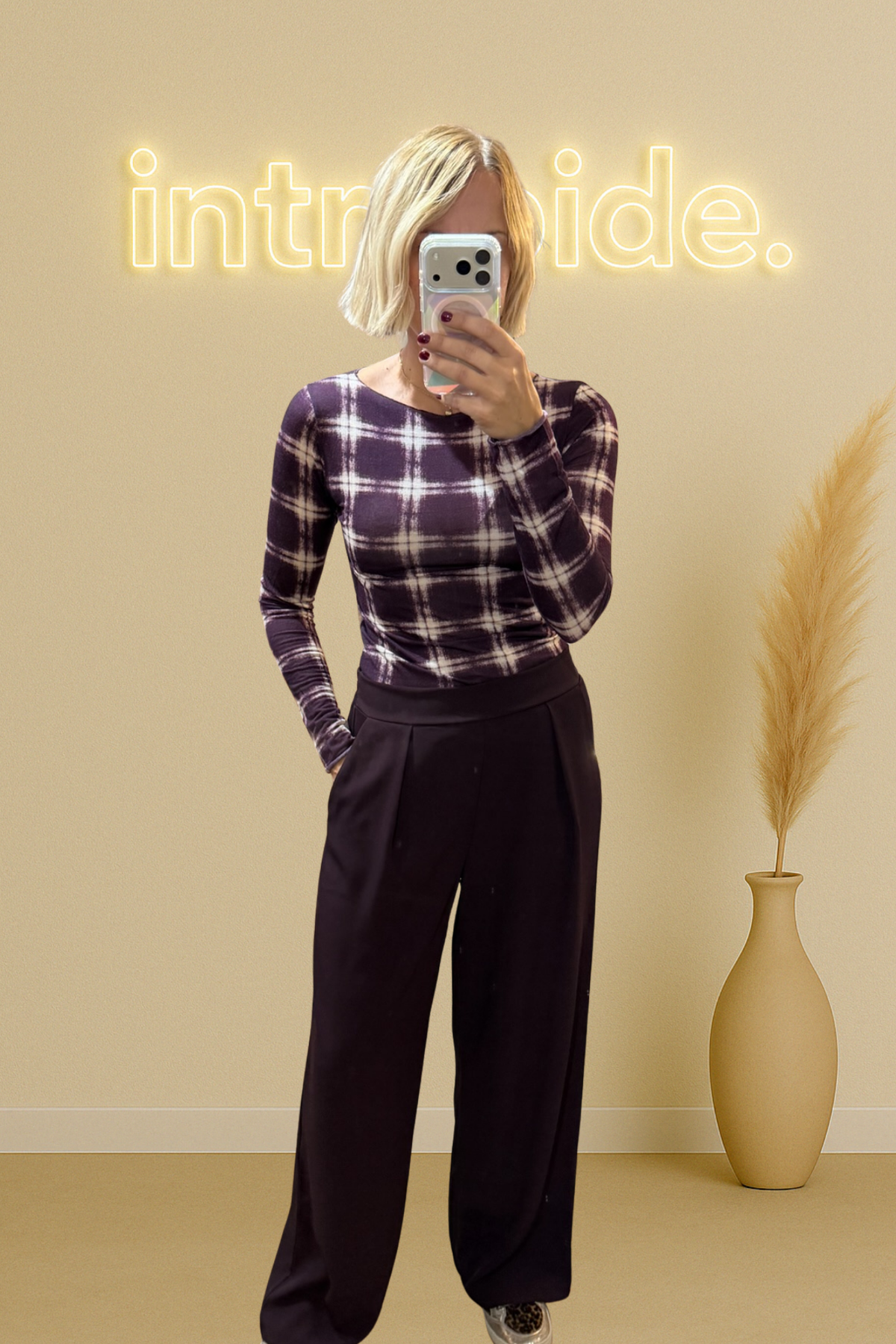 Le sous-pull tartan Cachemire - prune 🍇