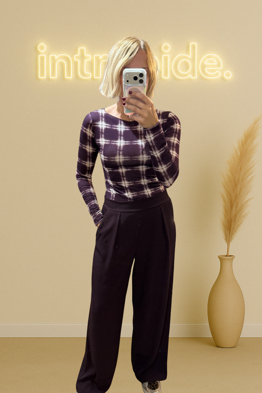 Le sous-pull tartan Cachemire - prune 🍇
