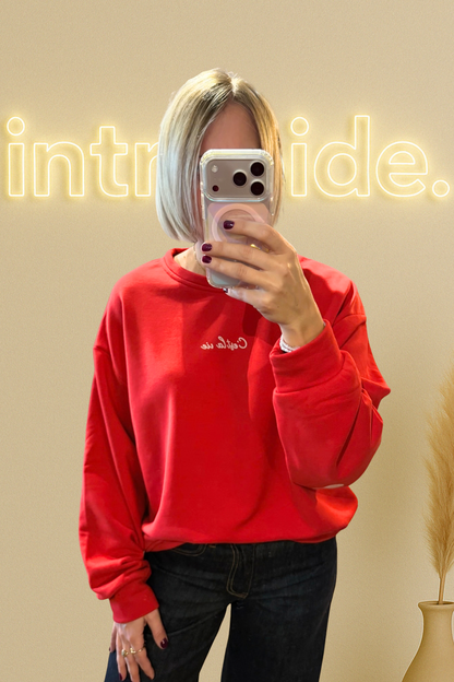 Le sweat « C’est la vie » - Corail ❤️