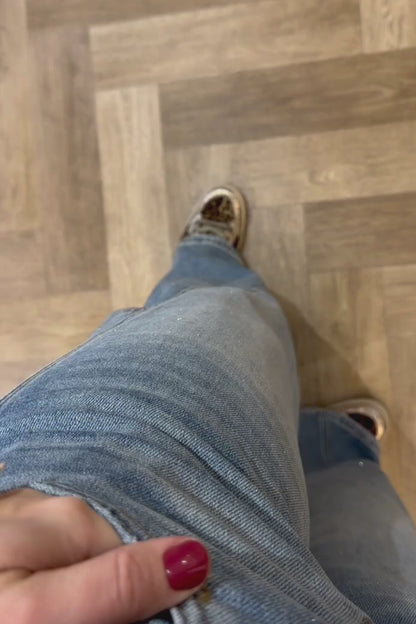 ✨ Jean large coupe palazzo légèrement pailleté